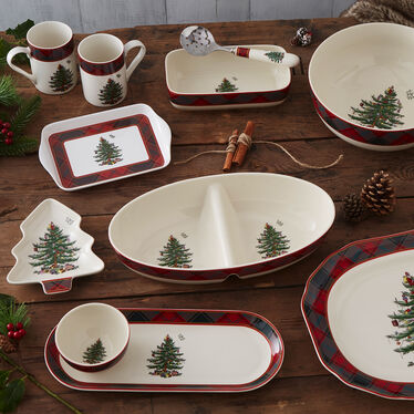 Christmas Tree Tartan Set of 2 Mugs & Tray Christmas Tree Tartan Set of 2 Mugs & Tray